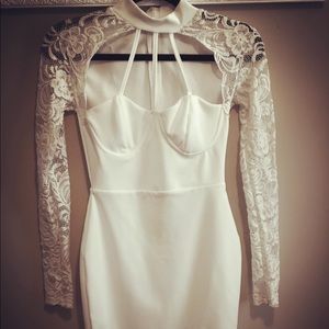 Boo Hoo size 2 white strappy stretch dress. Bridal